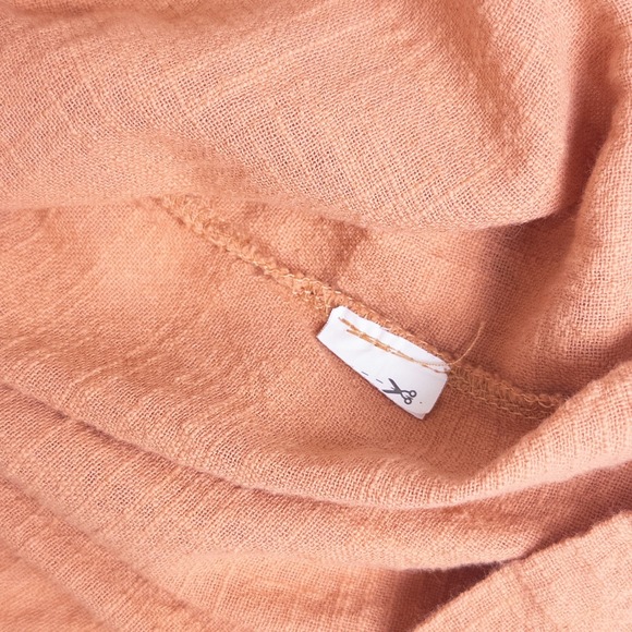 Zara Ruffle Sleeve Mixed Media Dress Girls 3-4 Years Terracotta Orange Boho - Picture 6 of 7